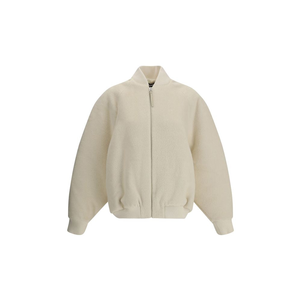 Jacquemus Le Blouson Pilu Veste en laine d'alpaga blanc