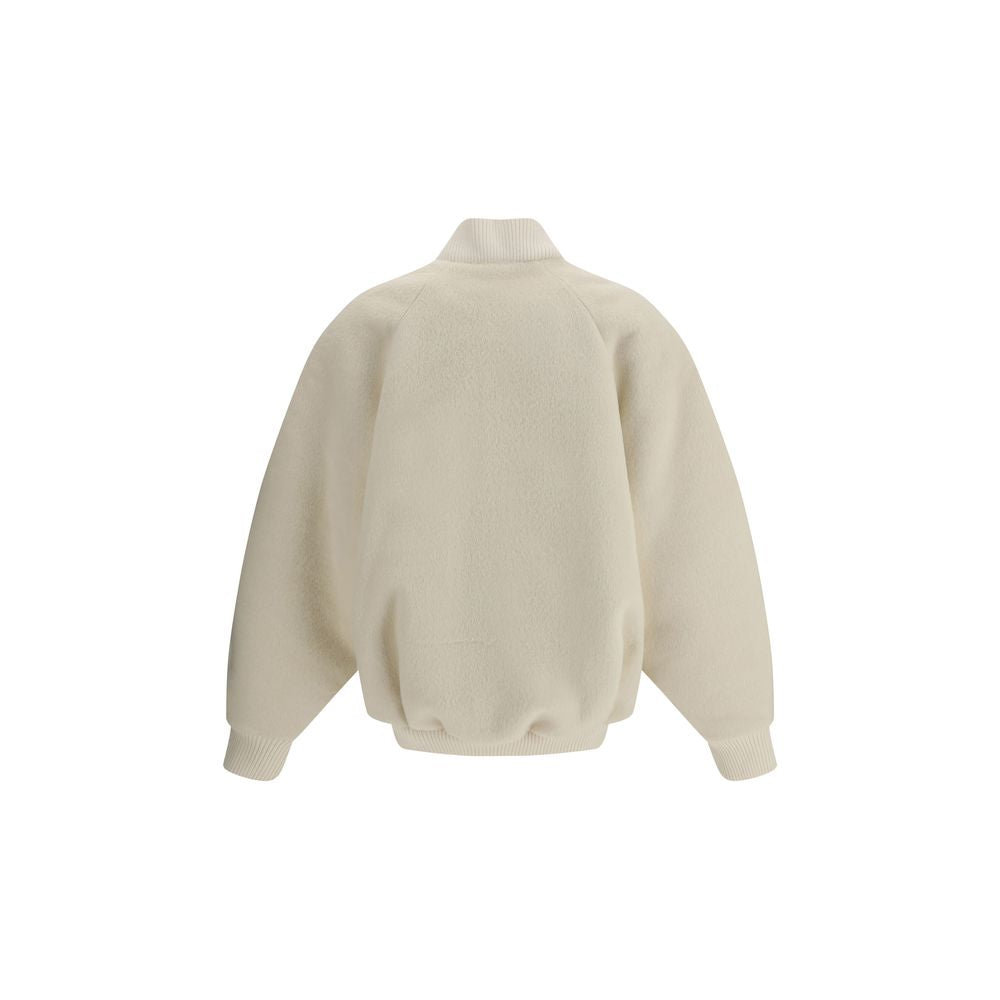 Jacquemus Le Blouson Pilu Veste en laine d'alpaga blanc